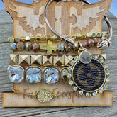 Golden Glitz Rebel Luxe Designer Bracelet Stack
